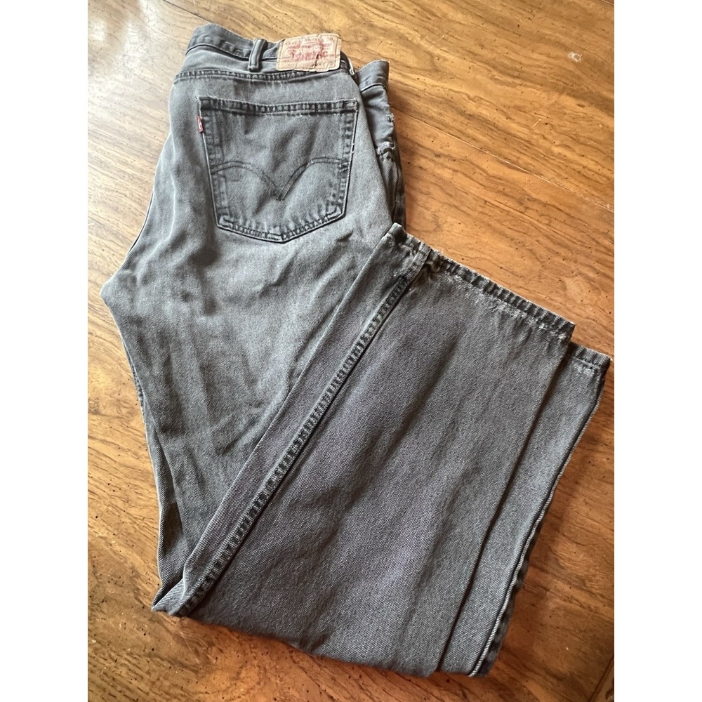Levi's 505 Straight Fit Red Tag Jeans Faded Black 38X32 Made In Lesotho